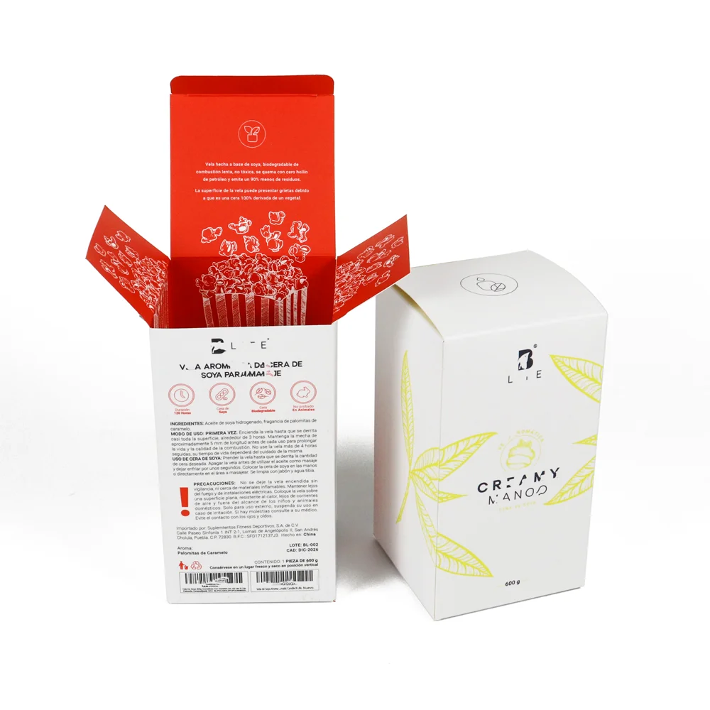 custom biodegradable eye cream packaging box essential oil white cardboard small rectangular beauty cosmetic folding paper box