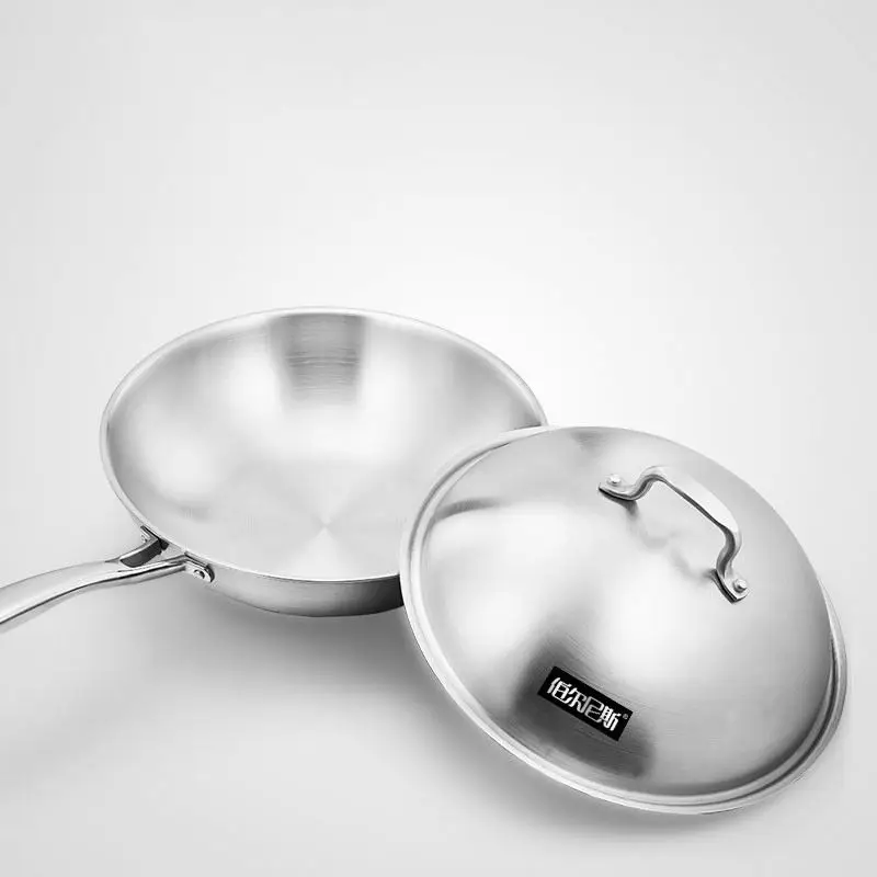 Дешевая трехслойная кухонная кастрюля из нержавеющей стали в европейском стиле с ручками посуда