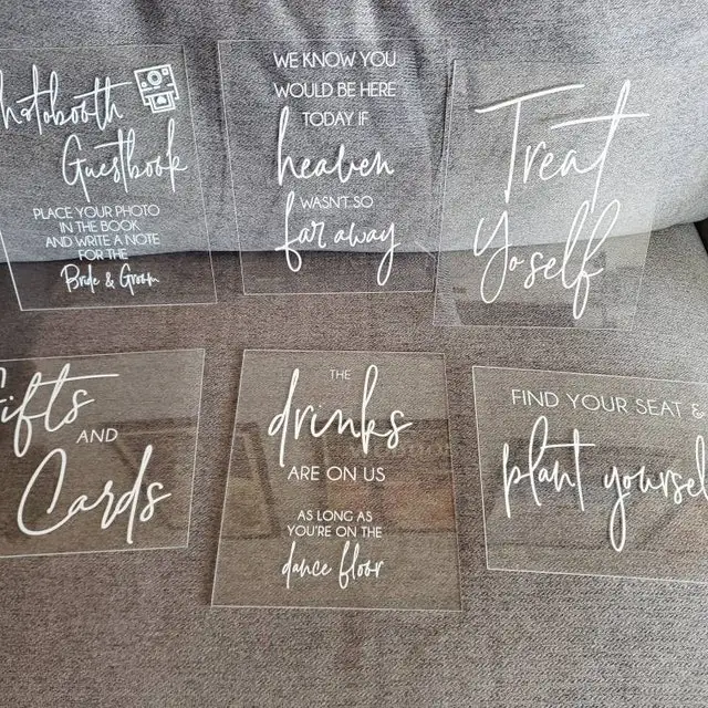 Please Sign Our Guestbook  Plexiglass Perspex Lucite Party Table Sign Guest Book Acrylic Wedding writing board