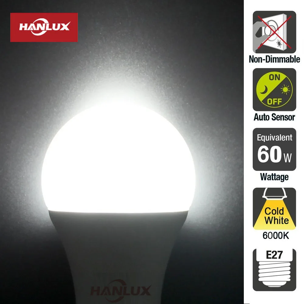 Лампочка для безопасности Hanlux B22 E26 E27 5 Вт 7 9 12 микроволновый радар Пассивный инфракрасный датчик движения светодиодная