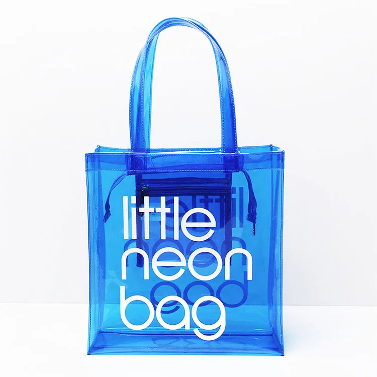 Factory profession custom promotional plastic clear transparent pvc shopping tote bag