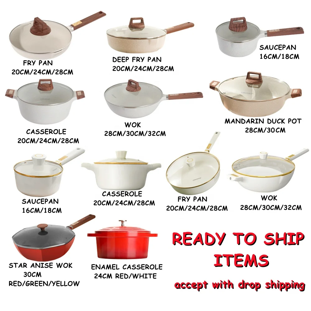 Non Stick Dutch Oven with lid Granite Cooking Stock Pot Casserole Dish Cookware