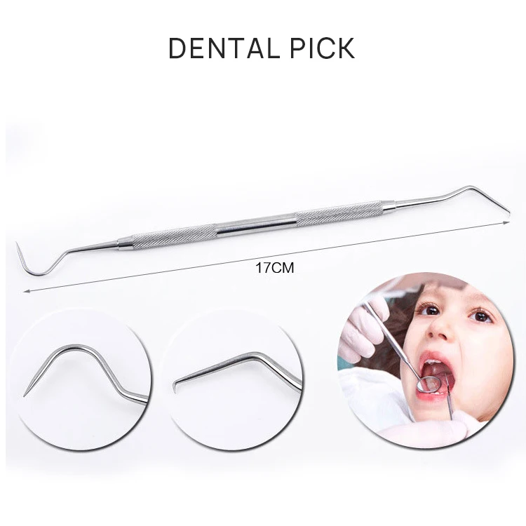 3 Pcs Oral Dental Tools Kits Dental Needle Mirror Stainless Steel Travel Dental Tool Set