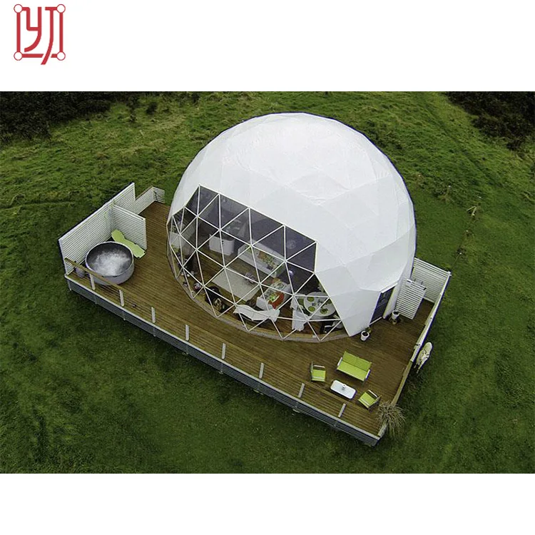 High Quality 6M 8M Diameter Glamping Dome Tent 6x6m Aluminum Frame Waterproof PVC Dome Tent for Hotels and Outdoor Events