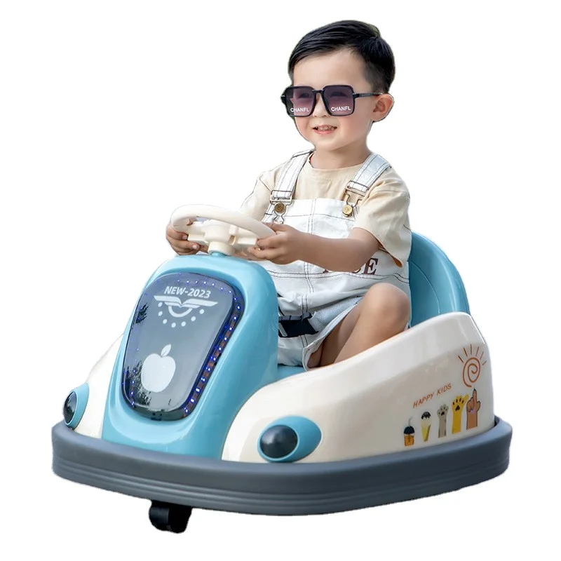 New Arrival Unisex Electric Bumper Car Kids Universal Wheel Music Early Education Remote Control 1-5 Years Old Battery Powered