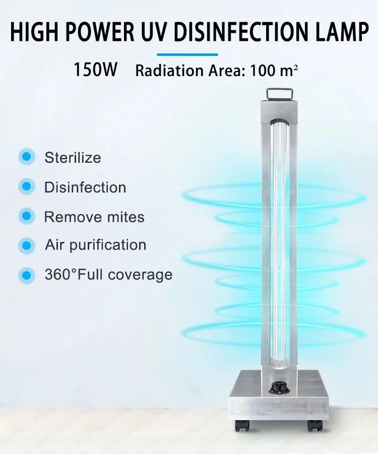 
New Arrival Large Indoor Space Quartz Ultraviolet Germicidal 150W 185nm Ozone 254nm UV Light Sterilize UVC Lamp 