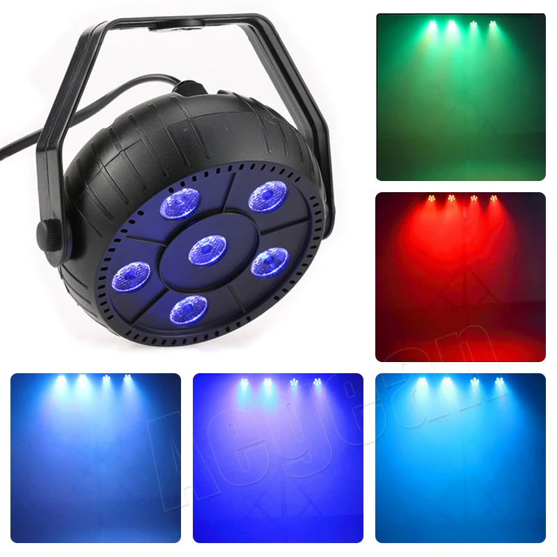 Wholesale Price 6X1W Rgb 3In1 Stage Lighting Mini Plastic Led Flat Par Light For Night Club