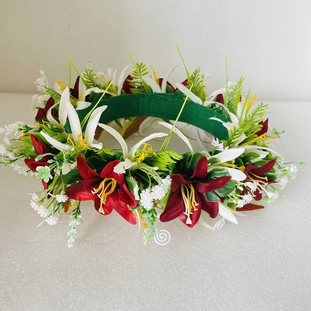 Fabric floral headband Artificial tropical plumeria Island frangipani tiare hibiscus pin comb headband dancing party accessories