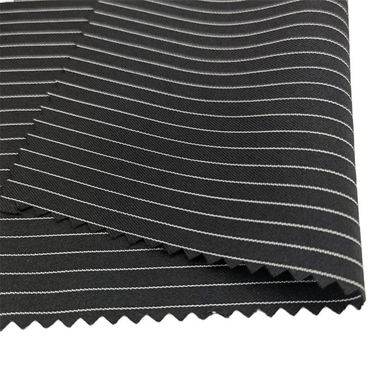 80%polyester 20%viscose TR Shirt Fabric woven polyester rayon tr stripe pant fabric