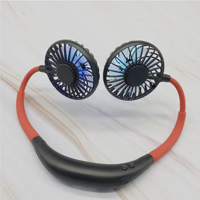 2020 Hands-free Mini Portable USB Rechargeable Outdoor Sports Lazy Hanging Neck Band Portable Fan