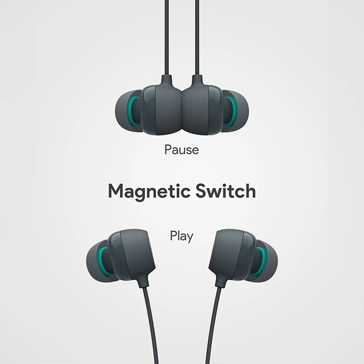 Waterproof BT 5.0 Headset Magnetic Wireless Sports Running Neck Earbuds with Mic Noise Cancelling Neckband Earphone