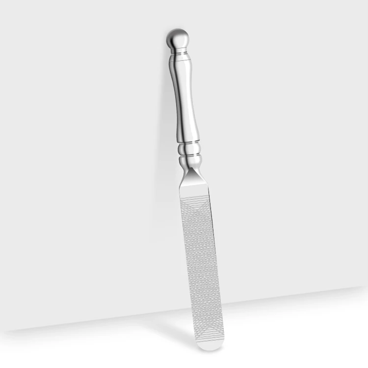 Lizy Stainless Steel Round Head Stainless Steel Nail Files Buffer Metal Grinding Rod Manicure Pedicure Scrub Nail Art Tools