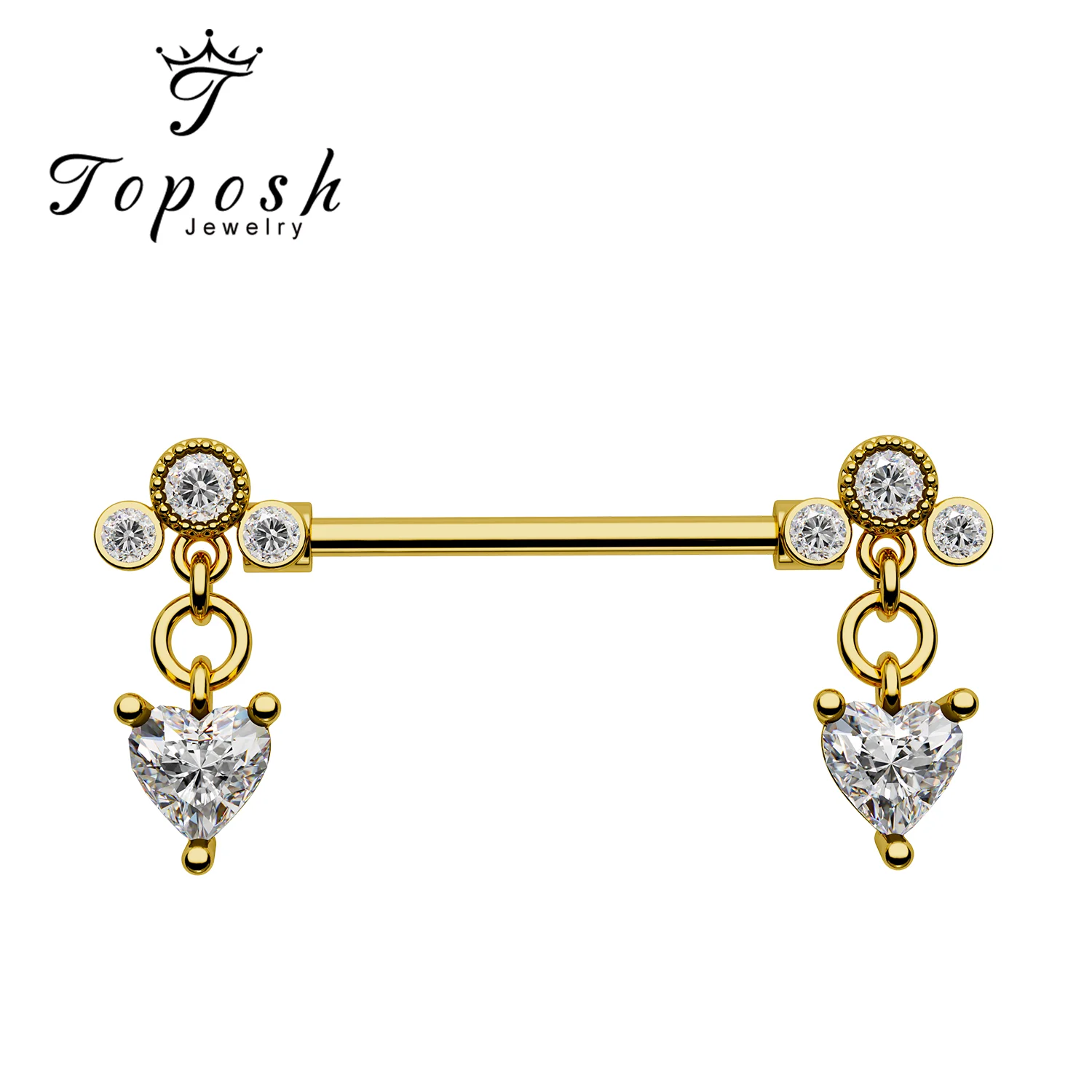 316L Stainless F136 Titanium Nipple Bar With Marquise Zircon Piercing Jewelry Nipple Barbell Nipple Ring Piercing Body Jewelry