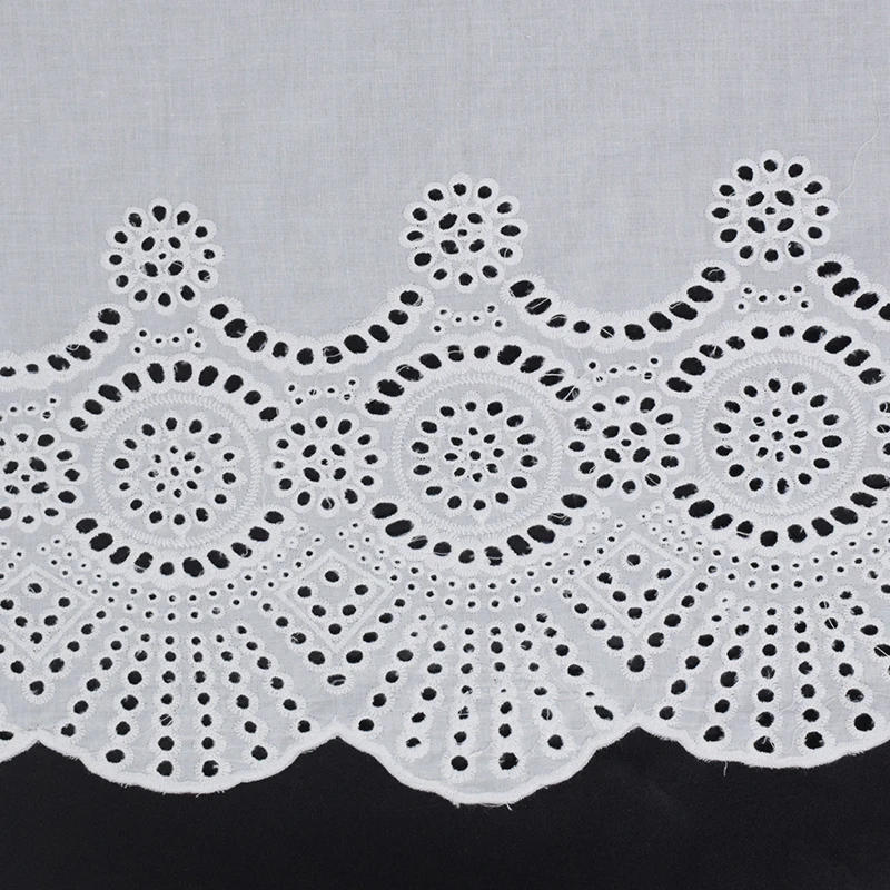 
hot selling lace manufacturer unique cotton flat embroidery polish dry swiss voile lace fabric 