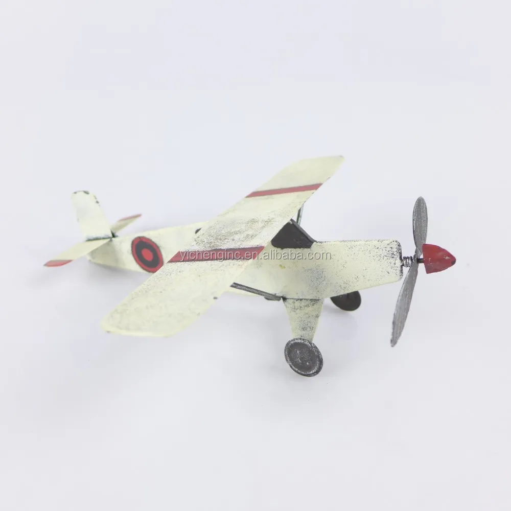 
2019 Vintage Retro Iron Glider Biplane Gift Metal Christmas Ornament for Kids Toy Home Bar Cafe Desktop Decoration 