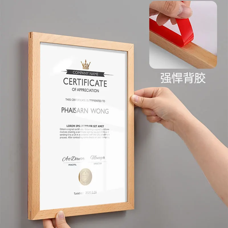 Factory supplier Pull out type Document Certificate frame DIY binders picture frame A4 A5 paper cut 3D diploma frame wood