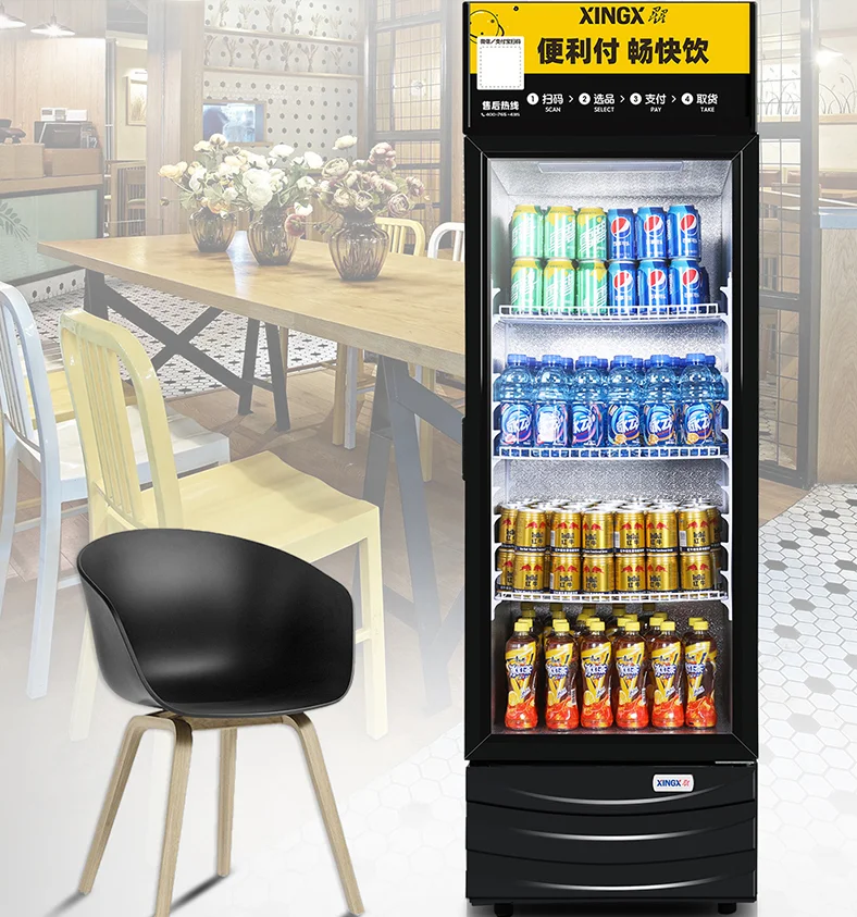 self-closing safety glass door Pepsi Refrigerator for Beverage