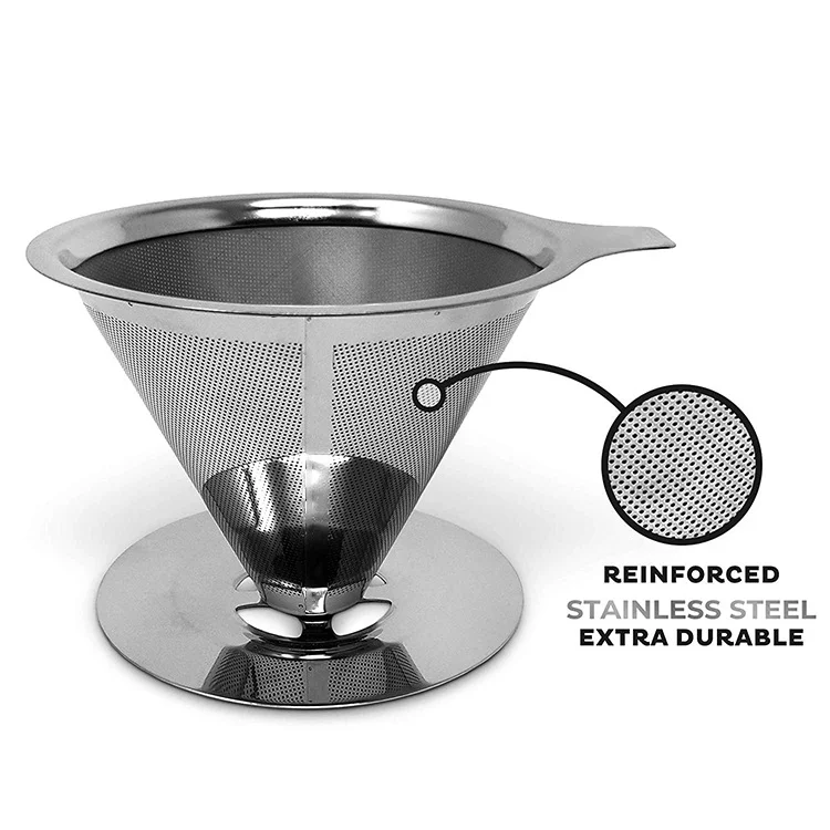 Good quality Pour Over Coffee Maker fine mesh stainless steel coffee filter