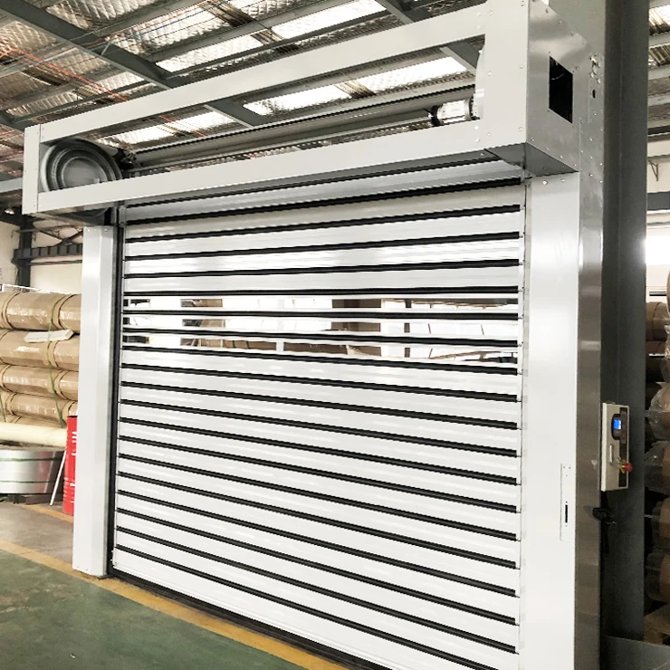 Infrared Induction Shutter Windproof Fast Automatic Spiral Aluminum Metal Insulated High Speed Rapid Rise Roll up Warehouse Door