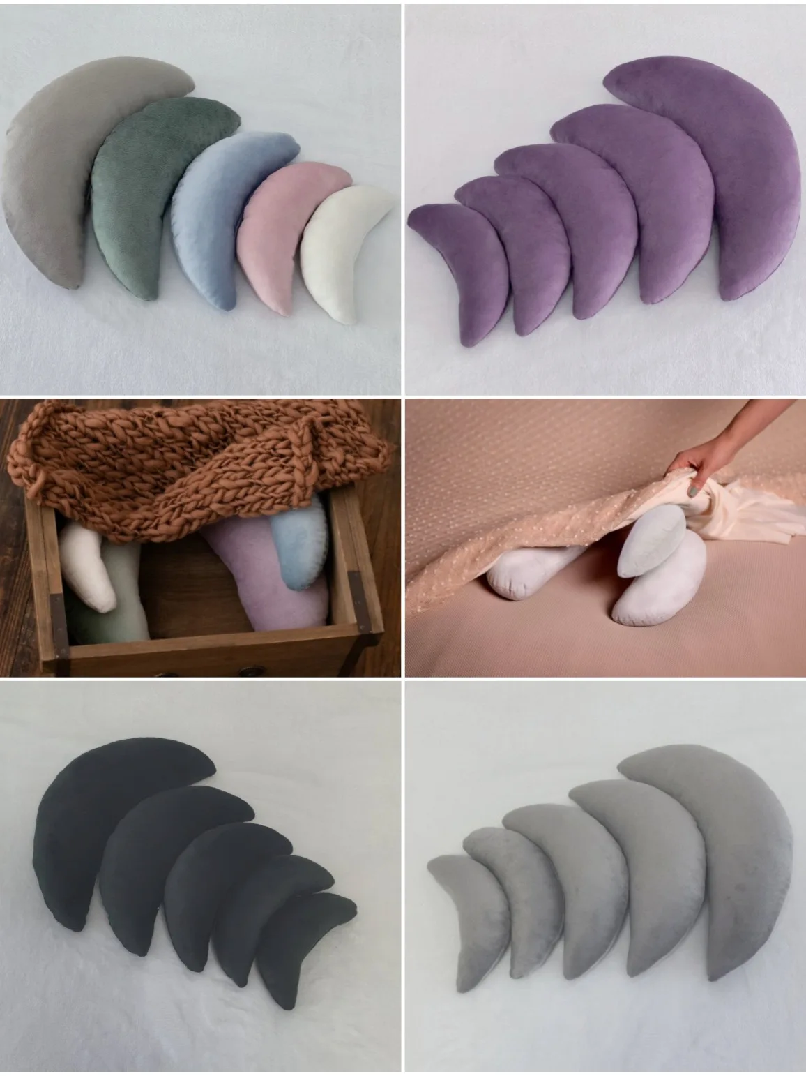 5-piece photography prop pillow set  baby photography cushion  newborn photo auxiliary posing moon pillow