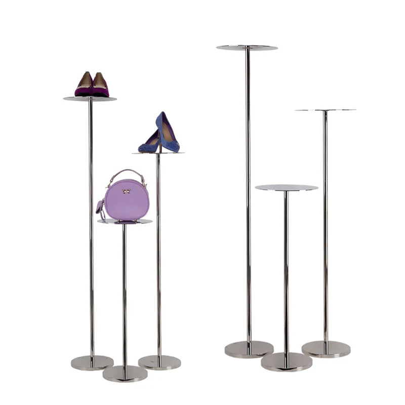 Window Stainless Steel Metal Tie Scarf Display Stand Golden Handbag Bag Display Racks