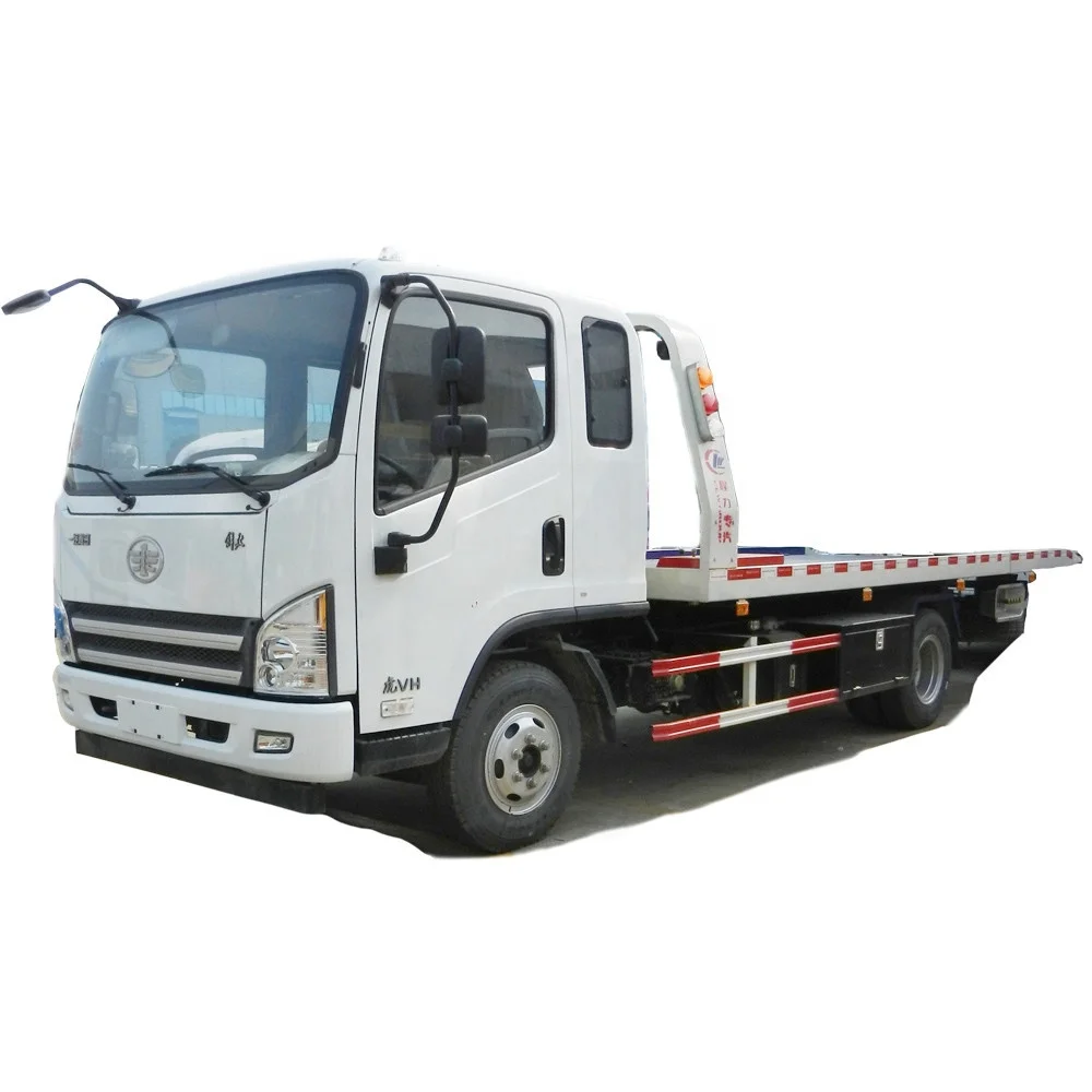 FAW TIGER VH tray wrecker 4 ton FAW flatbed tow truck for traffic block