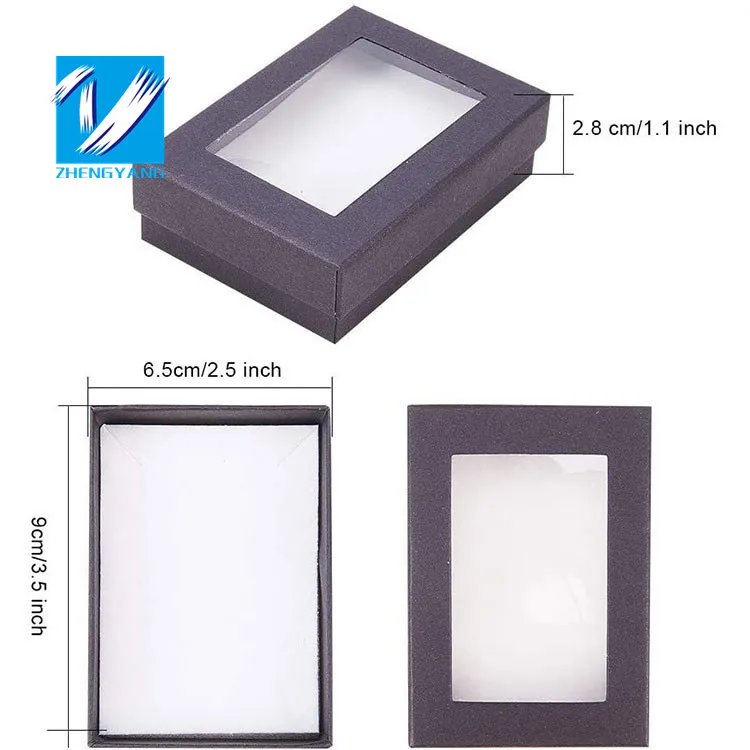 Оптовая продажа Роскошные серьги браслет ожерелье кольцо коробка Пользовательский логотип прозрачное окно ювелирных