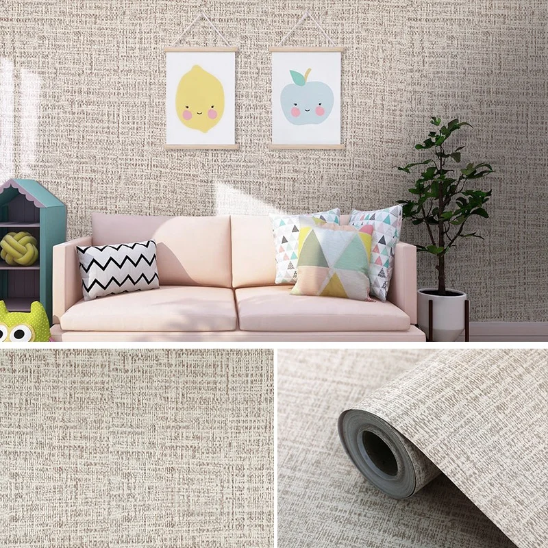 Красивые рисовые желтые льняные текстурированные кухонные обои для камина стен