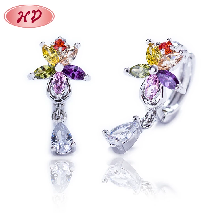 Оптовые продажи серьги с камнями из фианита в Звездном стиле цена по прейскуранту завода 2019