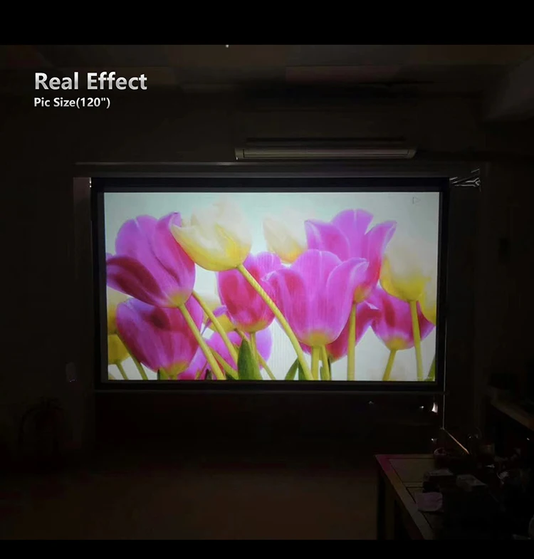 UNIC UC68S Projector 100ANSI Lumens with 139.3 Inch Projector Screen, 1080P Full HD Supported Video Projector