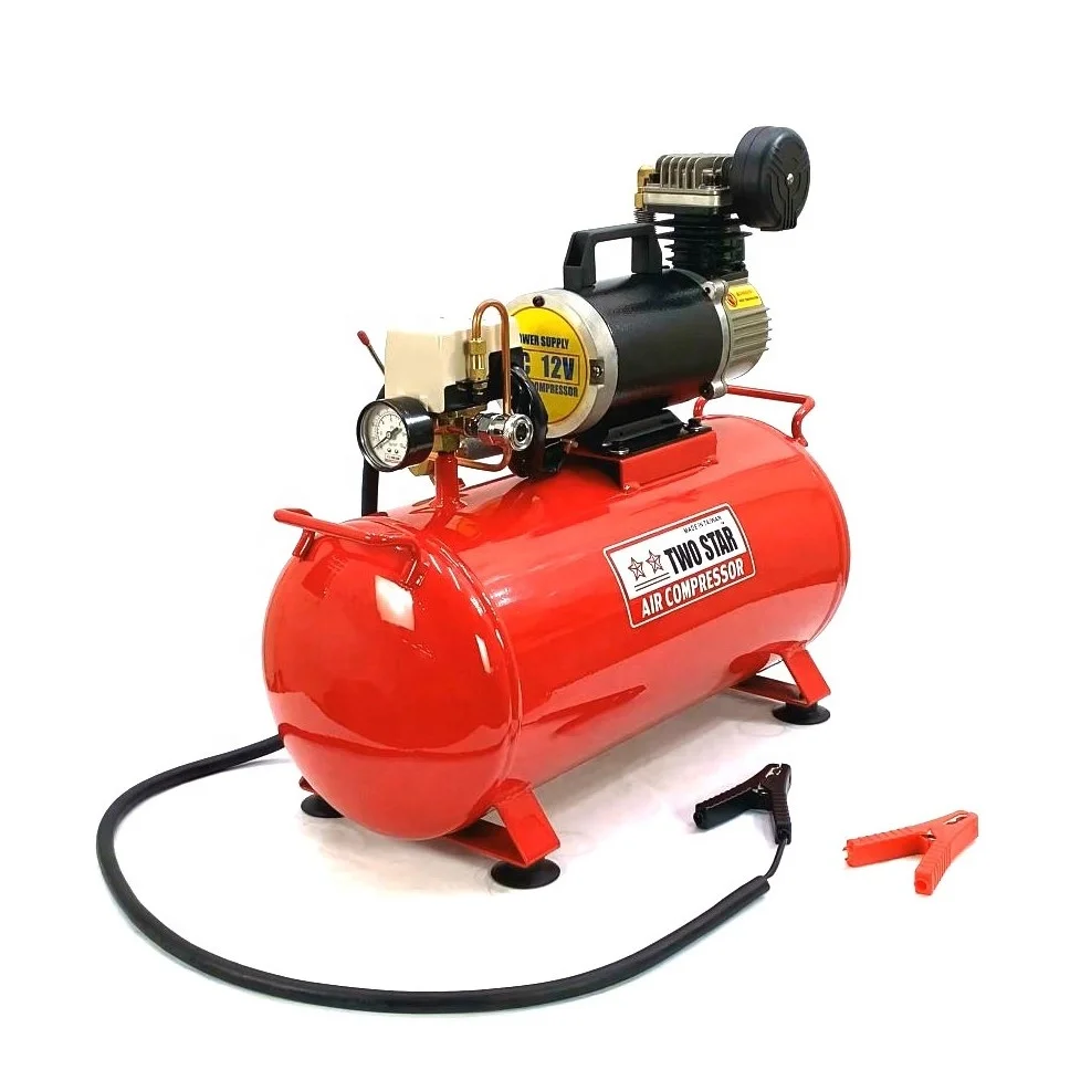 12V DC Weatherproof Professional Small Mighty Heavy Duty Truck Oil Less Air Compressor Machine with 25 liter tank