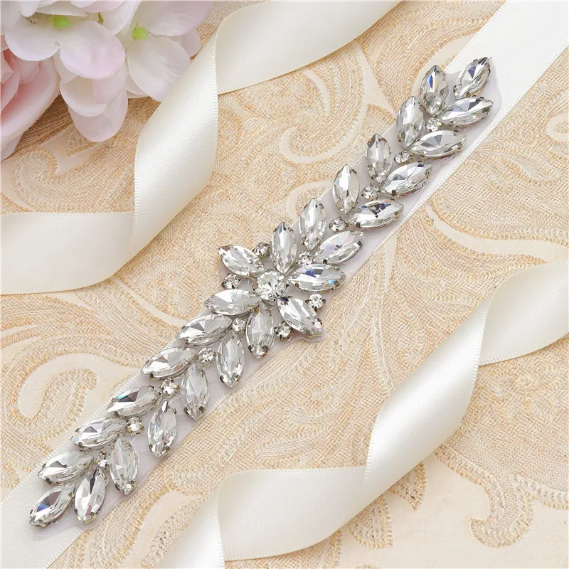 Hot Sell Handmade Crystal Rhinestone Belt Bridal Jewelry Wedding Accessories Wedding Bridal Sash Belts With Ribbon