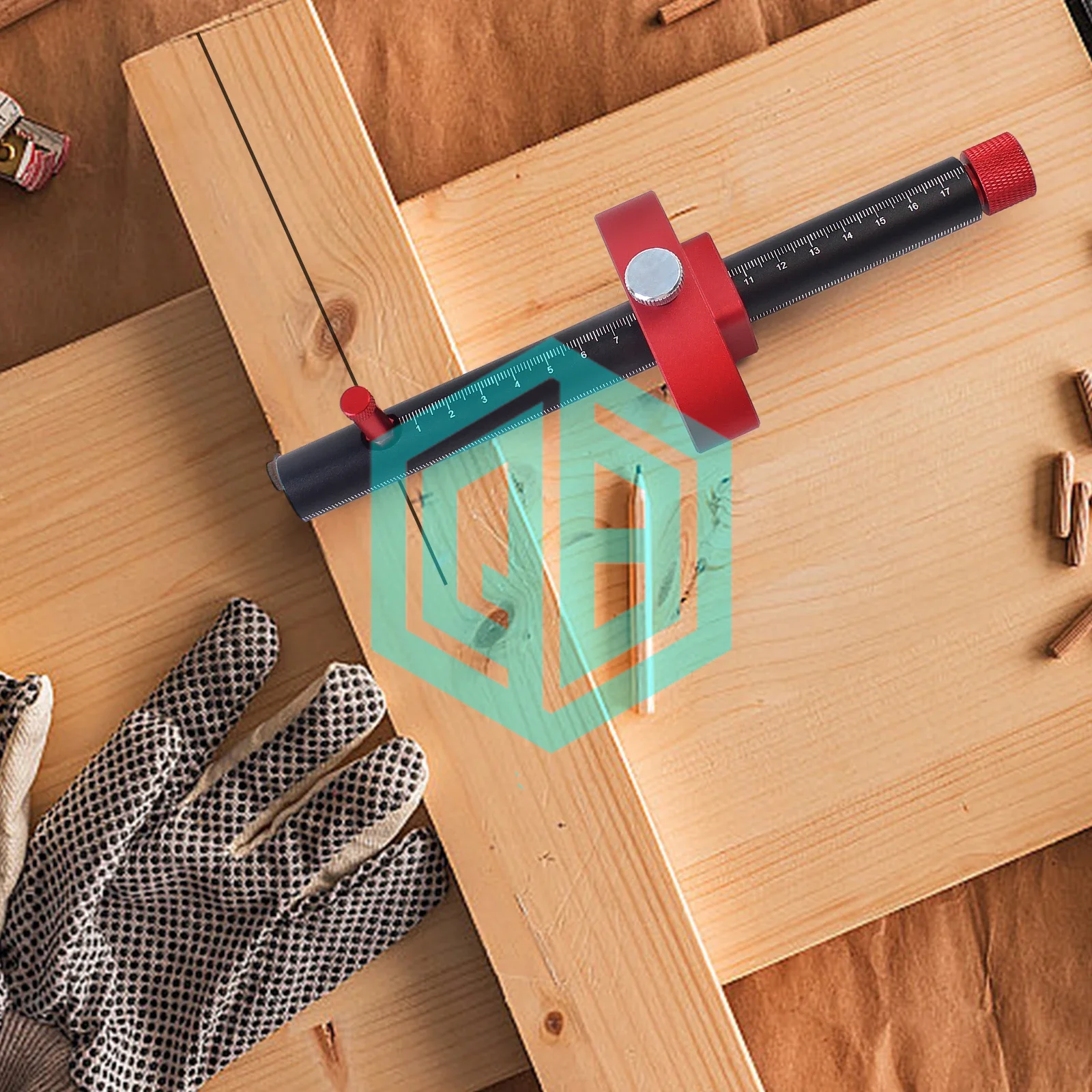 Woodworking European Style Scriber with Embed Pen Tip, Wheel Marking Gauge Carpentry Parallel Line Drawing Mortise Scribe Tool