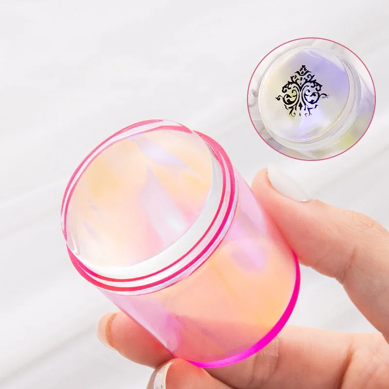 3pcs Kit Colorful Silicone Nail Stamper French Printing Nail Polish Stamping Plate Stamp Polish Seal Nail Stamper