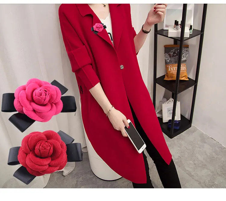 Famous Brand Designer Letter C Fabric Camellia Flowers Custom Pin Brooches For Women Gifts