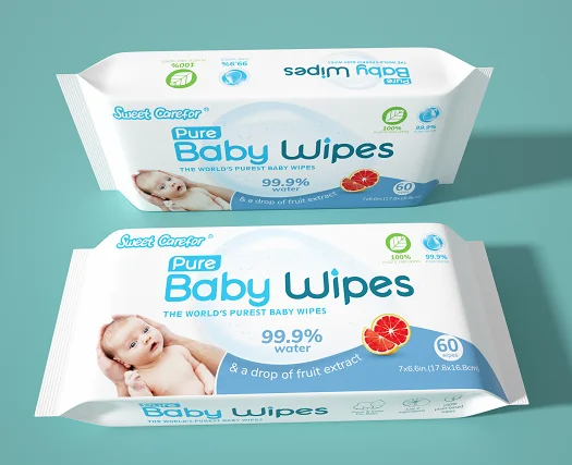 Wet Wipes Degradable Sweet Carefor Pampers Diapers Baby Wipes Water Wipe for Baby Cleaning 99.9% Water butt washing