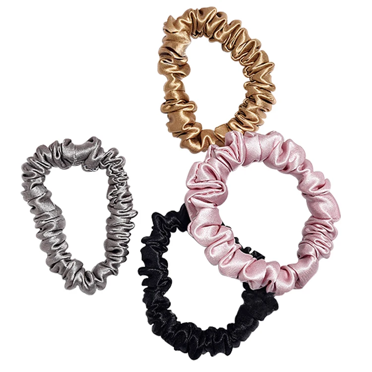 Самая продаваемая на Amazon черная белая розовая светло 100% Шелковая сатиновая резинка для волос