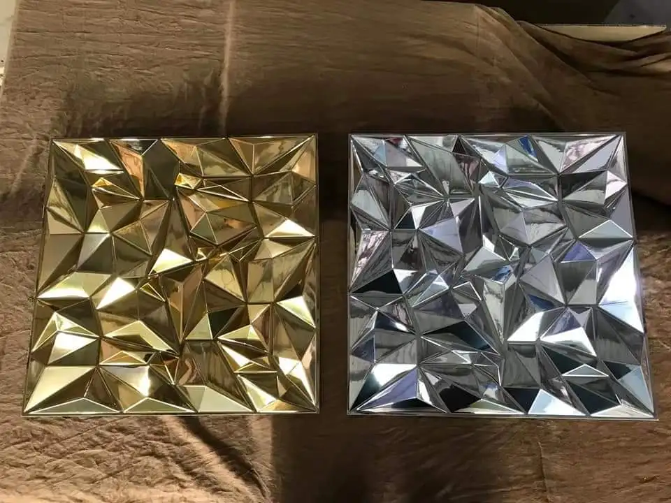 Customized Color Electroplating 3D PVC Wall Panel For Hotel & Night Club