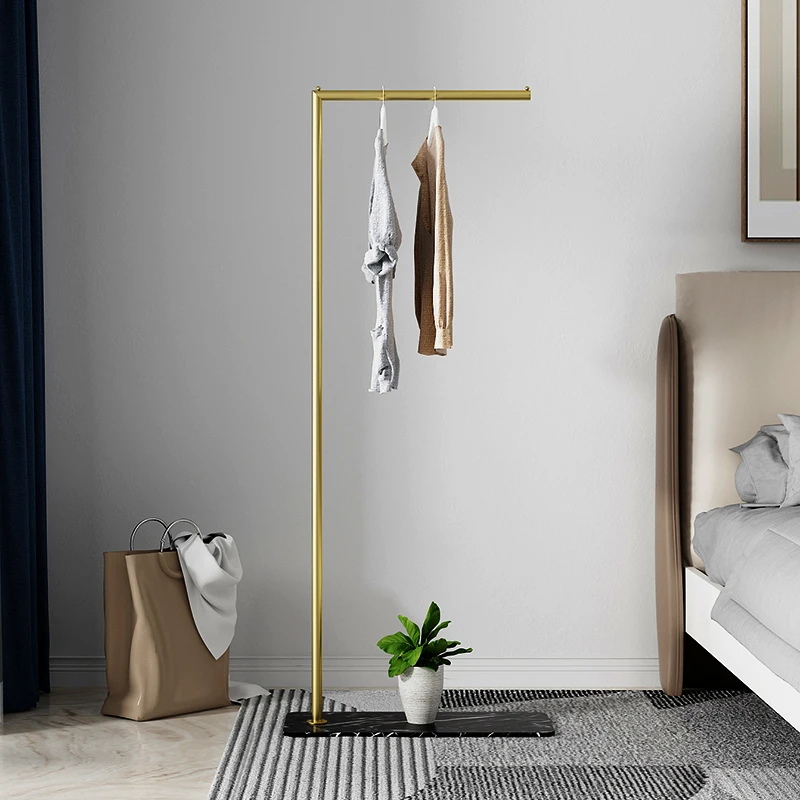 
Golden metal clothes rack floor bedroom decoration storage clothes coat rack 
