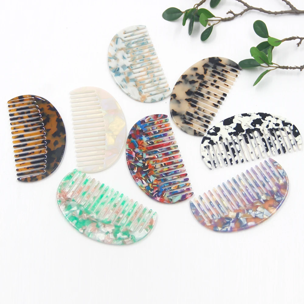 Fashion Cellulose Acetate Hair Comb Personalised Anti-static Wide-tooth Acetic Acid Hair Acrylic Comb Portable Travel Hair Comb