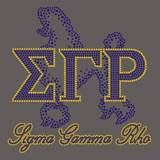 Пользовательский Sigma гамма Rho Sorority Стразы теплопередача блестящий дизайн