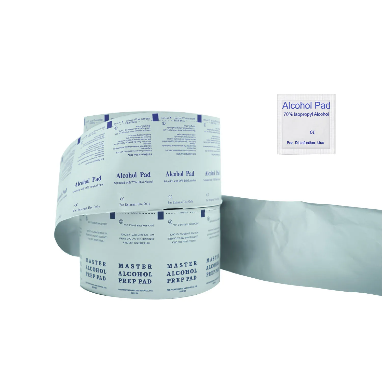 Chinese manufacturer aluminum foil paper roll multi layer material sachet wrapping alcohol pad