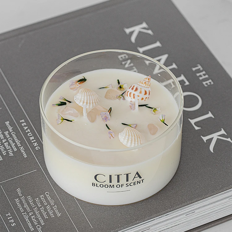 JY Spar shell birthday candle handmade soybean wax scented essential oil scented candle companion gift home decoration