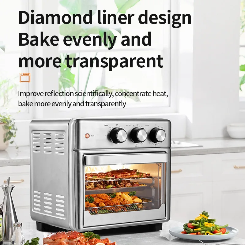 2023 new household air fried electric oven household 15L new visual fryer oven in one machine