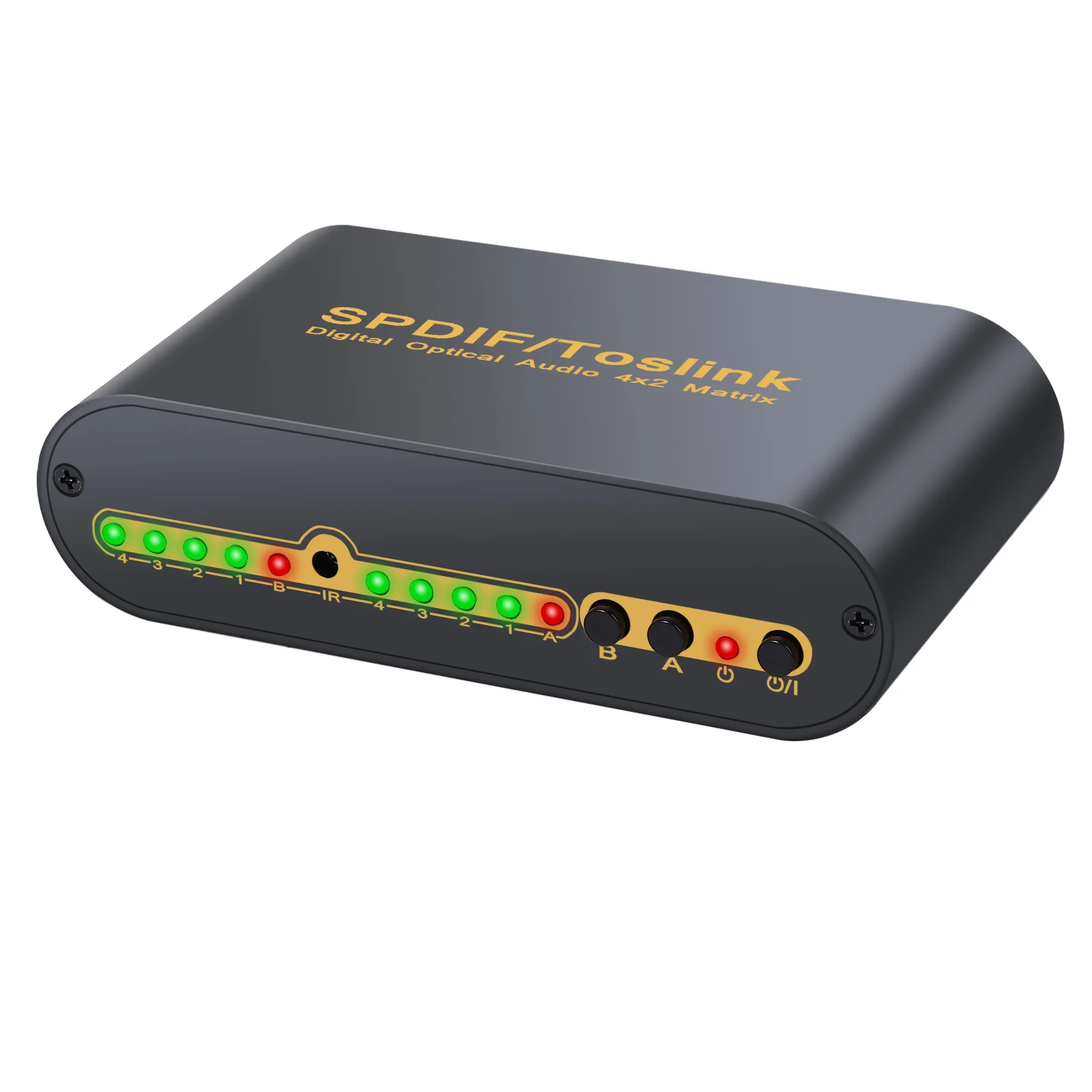 4x2 Digital Optical Audio  Support 5.1 DTS PCM , IR Control SPDIF Toslink Matrix 4 In 2 Out Audio Matrix with Remote Control