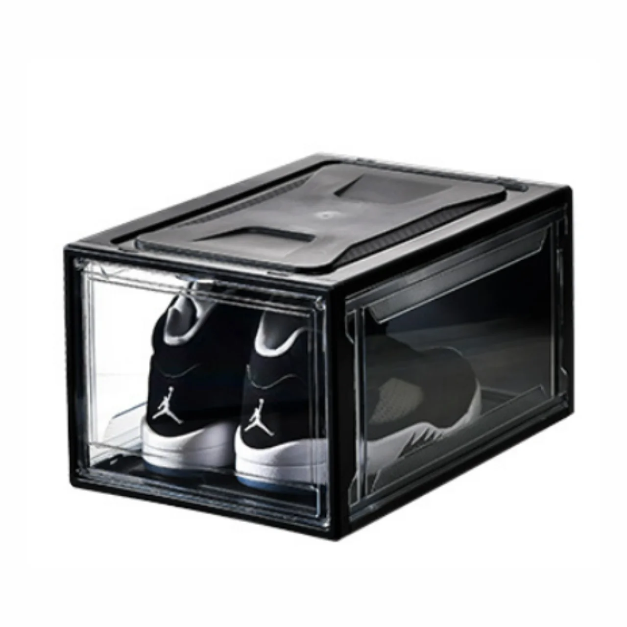 Magnetic acrylic transparent home basketball shoe box moisture-proof and dust-proof display shoe cabinet