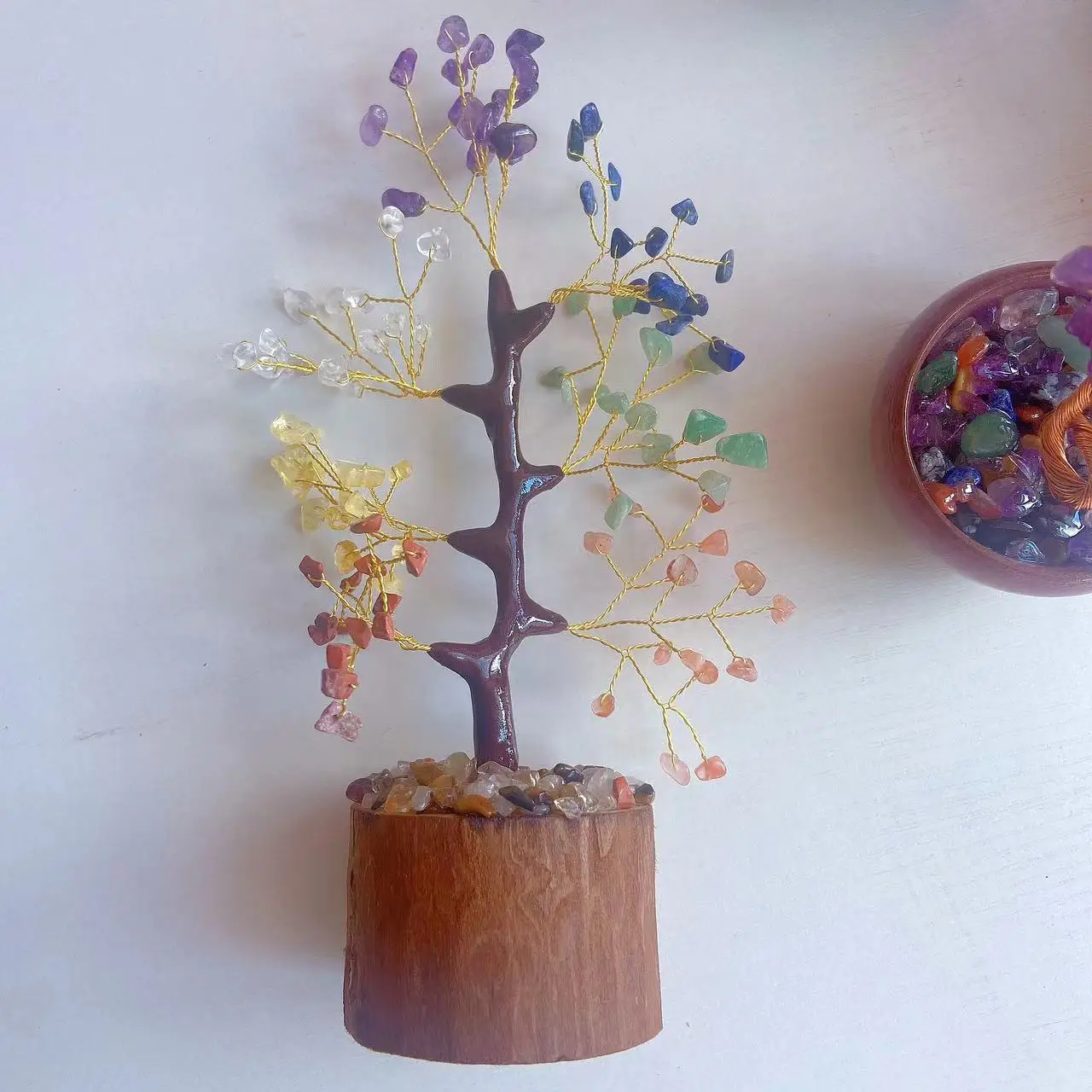 Natural crystal trees chakra healing crystals tree of life ornament for decoration
