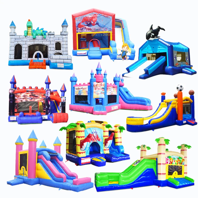 Outdoor Small Pirate Ship Jumping Bouncer Bouncing Castles Inflatable Water Slide With Pool