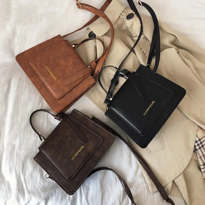 Bag Wholesale PU Ladies Shoulder Small Square Bag Luxury Female Handbag with Letter 2023 New Port Style Fashion China Women