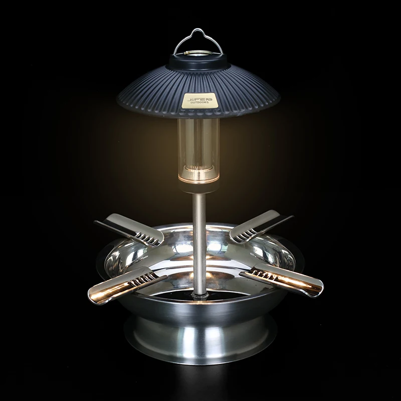 JIFENG JF-2008 new collection special usage suitable for day and night metal cigar ashtray with light for outdoor/indoor